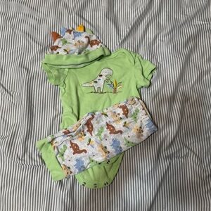 Little Me Green Dinosaur Matching Set